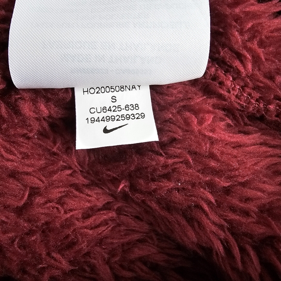 NIKE SPORTSWEAR PLUSH FAUX FUR HOODIE Women's Small Fuschia Pink Pocket SOFT - Picture 10 of 11